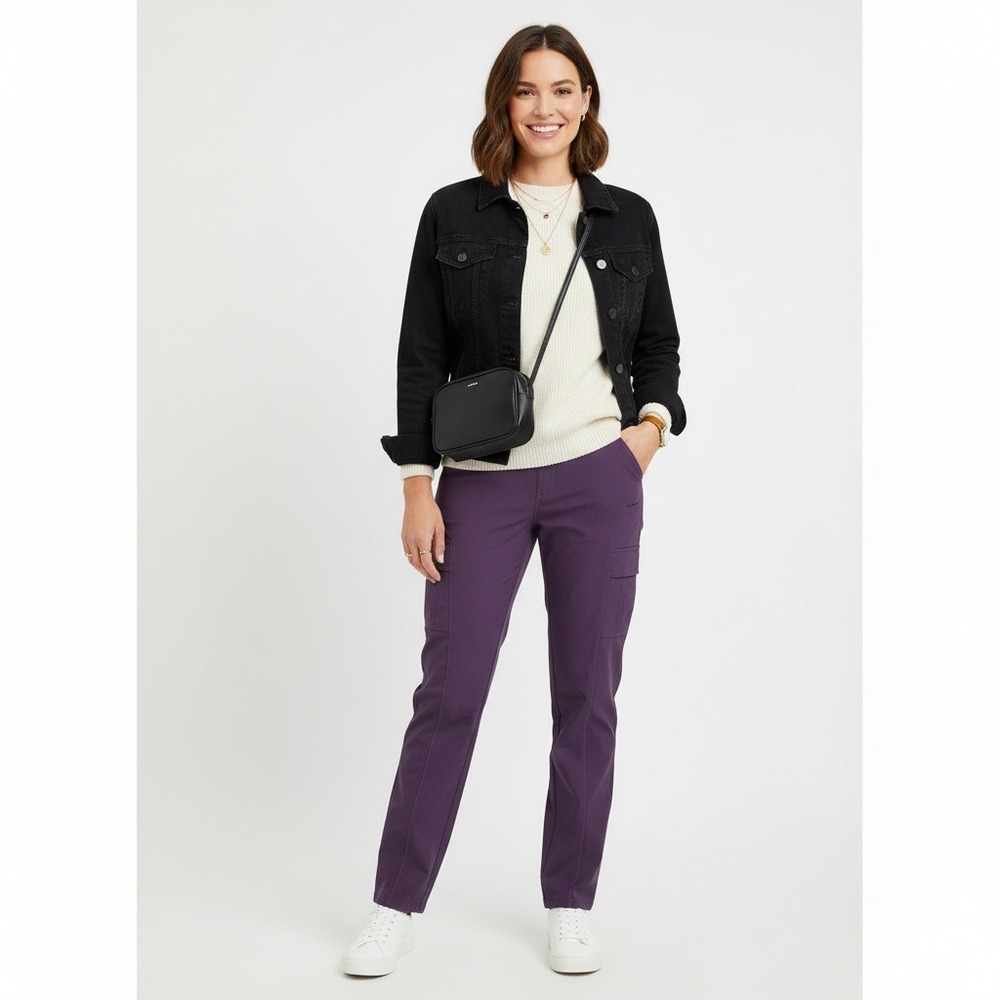 Eddie‎ Bauer Cargo Pants Women's 8 Purple Water Repellent Stretch Outdoor Hiking